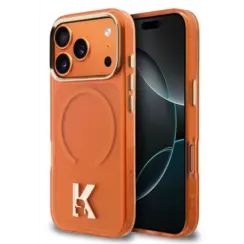 Lacoste iPhone 17 Pro Max/iPhone 18 Pro Max Backcover-Hülle - MagSafe - Ikonisches Petit-Piqué-Logo - Orange