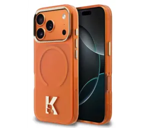 Karl Lagerfeld Karl Lagerfeld iPhone 17 Pro Max Back-Cover hul - MagSafe IML Case With Karl Head Logo - Gold Edge - Orange