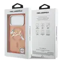 Karl Lagerfeld Karl Lagerfeld iPhone 17 Pro Max/iPhone 18 Pro Max Coque arrière MagSafe IML Logo manuscrit Choupette - Orange