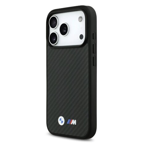 BMW BMW iPhone 17 Pro Max Backcover hoesje - MagSafe Kevlar Case With Metal Logos - Zwart