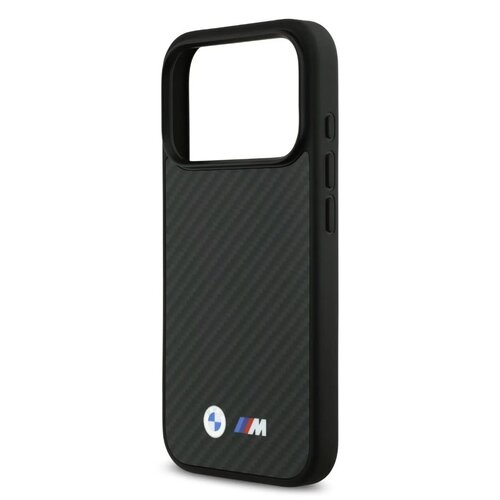BMW BMW iPhone 17 Pro Max/iPhone 18 Pro Max Coque arrière MagSafe Kevlar logos métalliques - Noir