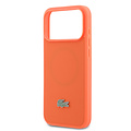Lacoste Lacoste iPhone 17 Pro Max/iPhone 18 Pro Max Coque arrière MagSafe Logo Petit Piqué iconique - Orange