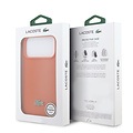 Lacoste Lacoste iPhone 17 Pro Max/iPhone 18 Pro Max Coque arrière MagSafe Logo Petit Piqué iconique - Orange