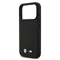BMW BMW iPhone 17 Pro/iPhone 18 Pro Coque arrière MagSafe Cuir matelassé logo métallique - Noir