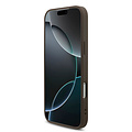 Guess Guess iPhone 17 Pro Max/iPhone 18 Pro Max Coque arrière 4G dragonne perlée Grand logo métallique - Marron