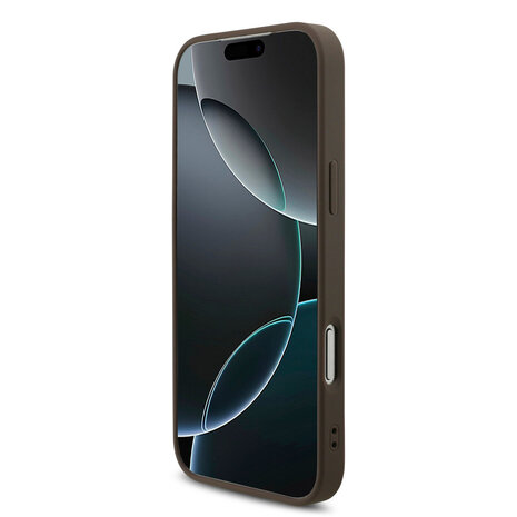 Guess Guess iPhone 17 Pro Max Back-Cover hul - 4G With Pearl Strap - Big Metal Logo - Braun Guess Guess iPhone 17 Pro Max Back-Cover hul - 4G With Pearl Strap - Big Metal Logo - Braun