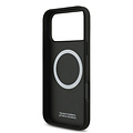 BMW BMW iPhone 17 Pro Max/iPhone 18 Pro Max Coque arrière MagSafe Cuir matelassé logo métallique - Gris