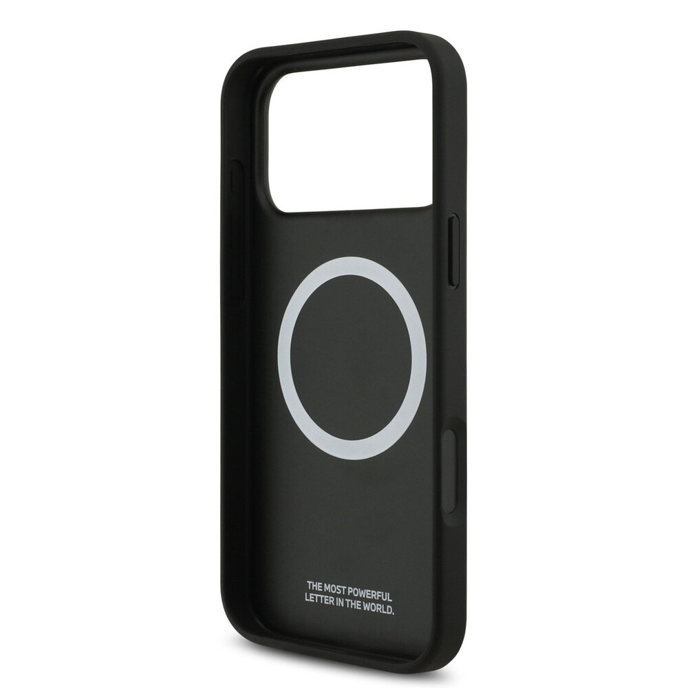 BMW BMW iPhone 17 Pro Max Back cover case - MagSafe - Quilted Leather Case With Metal Logo - Grey