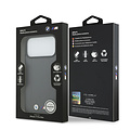 BMW BMW iPhone 17 Pro Max/iPhone 18 Pro Max Coque arrière MagSafe Cuir matelassé logo métallique - Gris