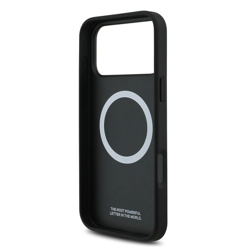BMW BMW iPhone 17 Pro Max/iPhone 18 Pro Max Handyhülle MagSafe Gestepptes Leder Metalllogo - Schwarz