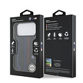 BMW BMW iPhone 17 Pro Max/iPhone 18 Pro Max Coque arrière MagSafe Kevlar imprimé tricolore logos métalliques - Noir