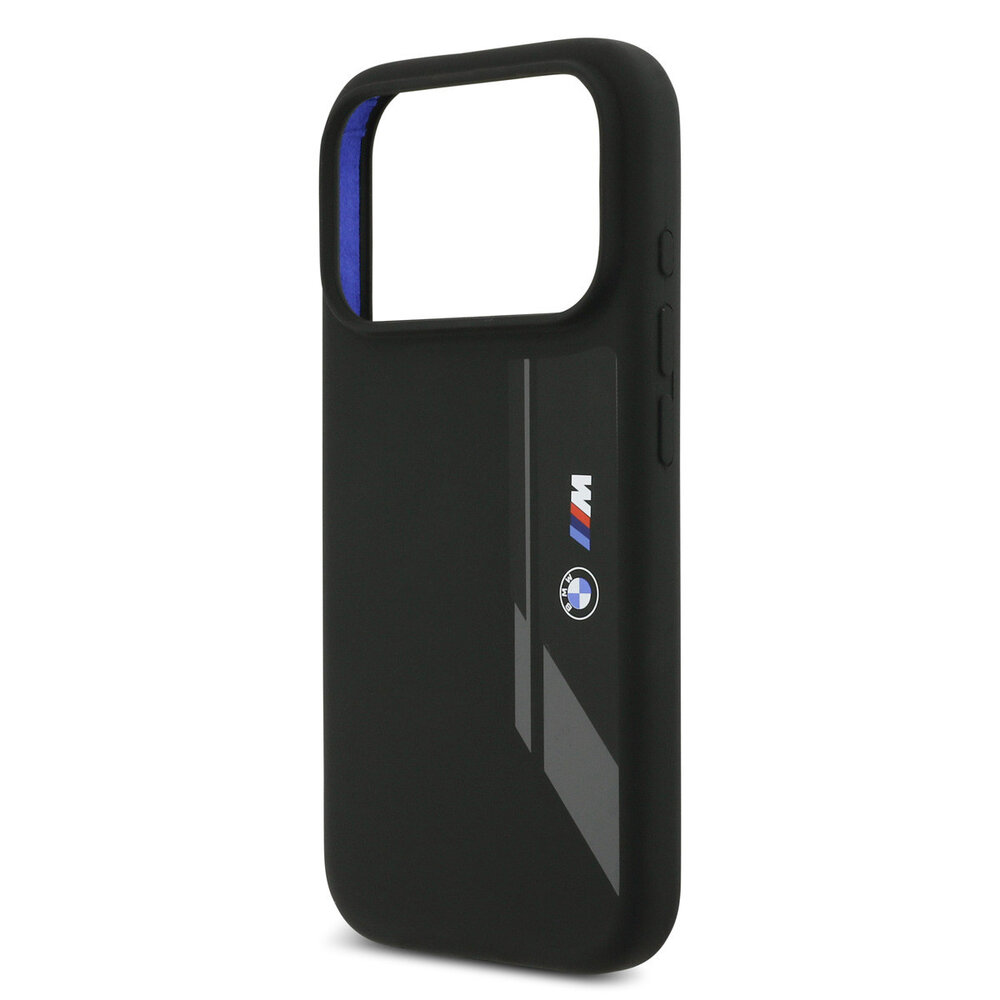 BMW BMW iPhone 17 Pro Back-Cover hul - MagSafe - Liquid Silicone - Vertical Logo - Schwarz BMW BMW iPhone 17 Pro Back-Cover hul - MagSafe - Liquid Silicone - Vertical Logo - Schwarz