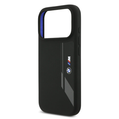 BMW BMW iPhone 17 Pro/iPhone 18 Pro Coque arrière MagSafe Silicone liquide Logo vertical - Noir