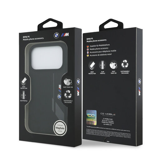 BMW BMW iPhone 17 Pro/iPhone 18 Pro Coque arrière MagSafe Silicone liquide Logo vertical - Noir