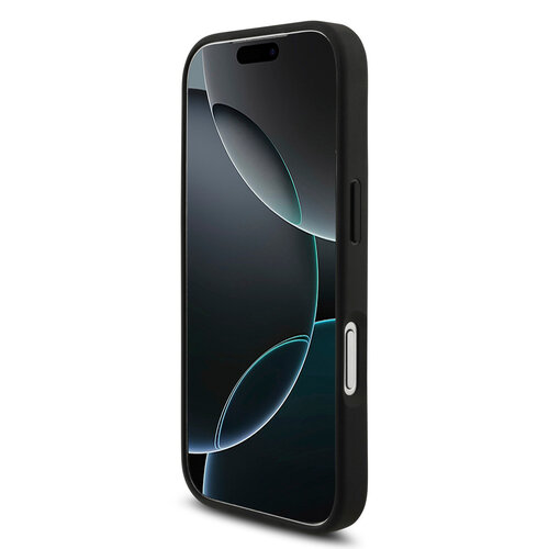 BMW BMW iPhone 17 Pro/iPhone 18 Pro Coque arrière MagSafe Kevlar imprimé tricolore logos métalliques - Noir