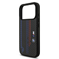BMW BMW iPhone 17 Pro/iPhone 18 Pro Coque arrière MagSafe Kevlar imprimé tricolore logos métalliques - Noir