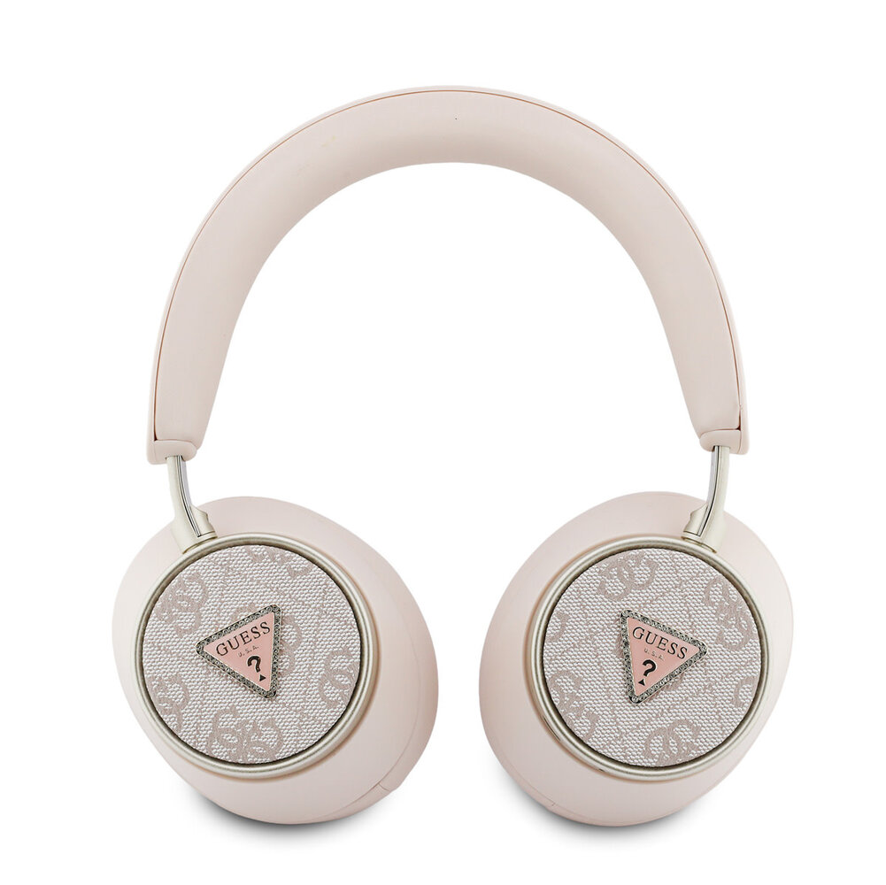 Guess Guess Bluetooth Headphones - ENC - PU Leather With Case - 4G Triangle Logo - Pink Guess Guess Bluetooth Headphones - ENC - PU Leather With Case - 4G Triangle Logo - Pink