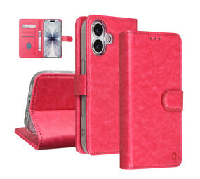 TUNIQ TUNIQ iPhone 17 Book-Case hul - Kartenhalter für 3 Karten - Magnetverschluss - Aufhänger - Hot Pink