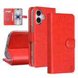 TUNIQ TUNIQ iPhone 17 Book type case - Card holder for 3 cards - Magnetic closure - Hanger - Red TUNIQ TUNIQ iPhone 17 Book type case - Card holder for 3 cards - Magnetic closure - Hanger - Red