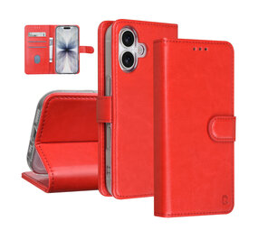 TUNIQ TUNIQ iPhone 17 Book type case - Card holder for 3 cards - Magnetic closure - Hanger - Red