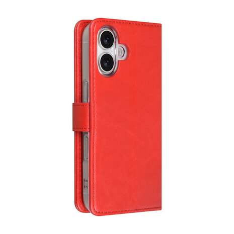 TUNIQ TUNIQ iPhone 17 Book type case - Card holder for 3 cards - Magnetic closure - Hanger - Red