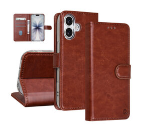 TUNIQ TUNIQ iPhone 17 Book type housse - Marron - Porte-cartes pour 3 cartes - Fermeture magnétique - Cintre TUNIQ TUNIQ iPhone 17 Book type housse - Marron - Porte-cartes pour 3 cartes - Fermeture magnétique - Cintre
