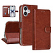 TUNIQ TUNIQ iPhone 17 Book type case - Card holder for 3 cards - Magnetic closure - Hanger - Brown