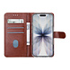 TUNIQ TUNIQ iPhone 17 Book type case - Card holder for 3 cards - Magnetic closure - Hanger - Brown