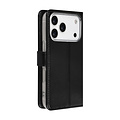 TUNIQ TUNIQ iPhone 17 Pro/iPhone 18 Pro Étui à rabat Porte-cartes pour 3 cartes Fermeture magnétique Pendentif - Noir