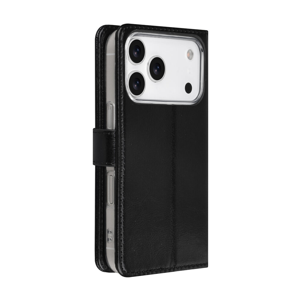 TUNIQ TUNIQ iPhone 17 Pro Book-Case hul - Kartenhalter für 3 Karten - Magnetverschluss - Aufhänger - Schwarz TUNIQ TUNIQ iPhone 17 Pro Book-Case hul - Kartenhalter für 3 Karten - Magnetverschluss - Aufhänger - Schwarz