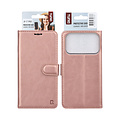 TUNIQ TUNIQ iPhone 17 Pro/iPhone 18 Pro Étui à rabat Porte-cartes pour 3 cartes Fermeture magnétique Pendentif - Or rose