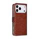 TUNIQ TUNIQ iPhone 17 Pro Book type case - Card holder for 3 cards - Magnetic closure - Hanger - Brown