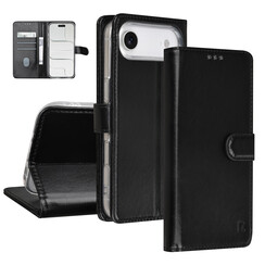 TUNIQ iPhone 17 Air Book-Case hul - Kartenhalter für 3 Karten - Magnetverschluss - Aufhänger - Schwarz