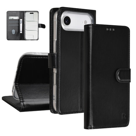 TUNIQ TUNIQ iPhone 17 Air Book type case - Card holder for 3 cards - Magnetic closure - Hanger - Black