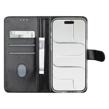 TUNIQ TUNIQ iPhone 17 Air Book Case hoesje - Pasjeshouder voor 3 pasjes - Magneetsluiting - Hanger - Zwart TUNIQ TUNIQ iPhone 17 Air Book Case hoesje - Pasjeshouder voor 3 pasjes - Magneetsluiting - Hanger - Zwart