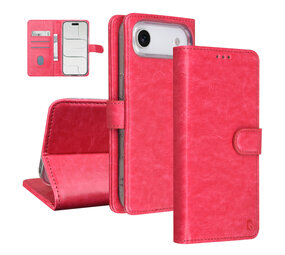 TUNIQ TUNIQ iPhone 17 Air Book Case hoesje - Pasjeshouder voor 3 pasjes - Magneetsluiting - Hanger - Felroze