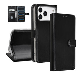TUNIQ TUNIQ iPhone 17 Pro Max Book type case - Card holder for 3 cards - Magnetic closure - Hanger - Black