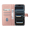 TUNIQ TUNIQ iPhone 17 Pro Max/iPhone 18 Pro Max Étui à rabat Porte-cartes pour 3 cartes Fermeture magnétique Pendentif - Or rose