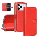 TUNIQ TUNIQ iPhone 17 Pro Max Book type case - Card holder for 3 cards - Magnetic closure - Hanger - Red