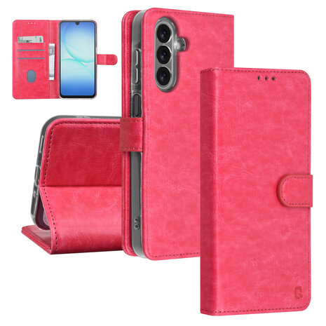 TUNIQ TUNIQ Galaxy A17 Book Case hoesje - Pasjeshouder voor 3 pasjes - Magneetsluiting - Hanger - Felroze TUNIQ TUNIQ Galaxy A17 Book Case hoesje - Pasjeshouder voor 3 pasjes - Magneetsluiting - Hanger - Felroze