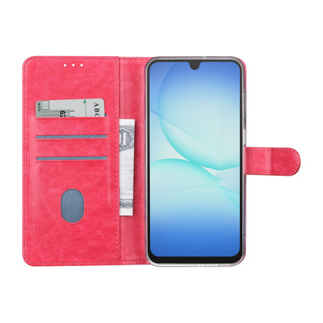 TUNIQ TUNIQ Galaxy A17 Book-Case hul - Kartenhalter für 3 Karten - Magnetverschluss - Aufhänger - Hot Pink