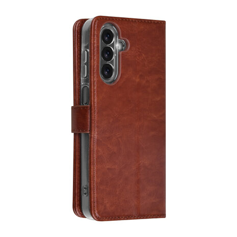 TUNIQ TUNIQ Galaxy A17 Book type case - Card holder for 3 cards - Magnetic closure - Hanger - Brown