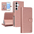TUNIQ Galaxy S25 FE Book-Case hul - Kartenhalter für 3 Karten - Magnetverschluss - Aufhänger - Rose Gold
