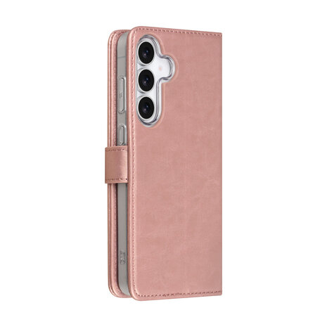 TUNIQ TUNIQ Galaxy S25 FE Book type case - Card holder for 3 cards - Magnetic closure - Hanger - Rose Gold