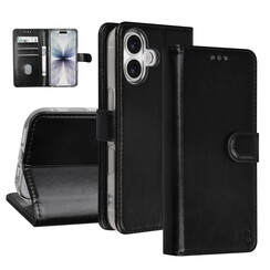 TUNIQ iPhone 17 Book type housse - Noir - Porte-cartes pour 3 cartes - Fermeture magnétique - Cintre