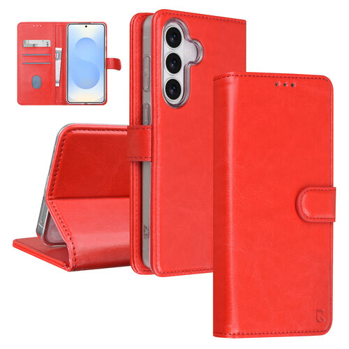 TUNIQ TUNIQ Galaxy S26 Plus Book type case - Card holder for 3 cards - Magnetic closure - Hanger - Red