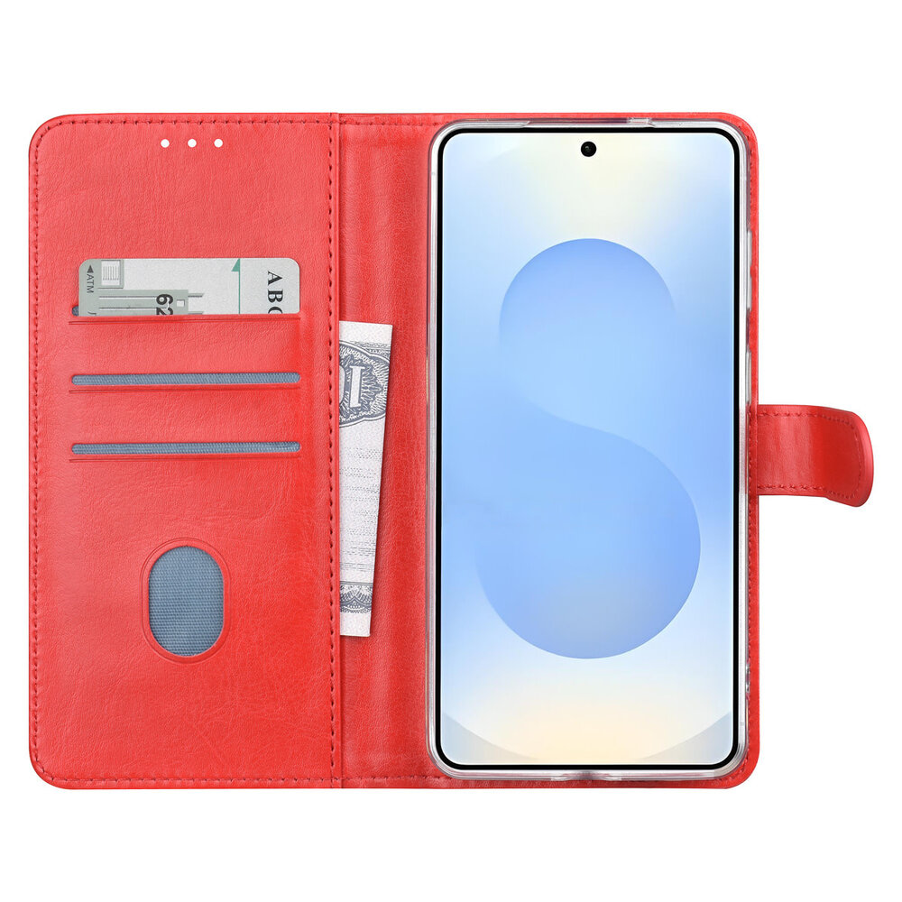 TUNIQ TUNIQ Galaxy S26 Plus Book Case hoesje - Pasjeshouder voor 3 pasjes - Magneetsluiting - Hanger - Rood