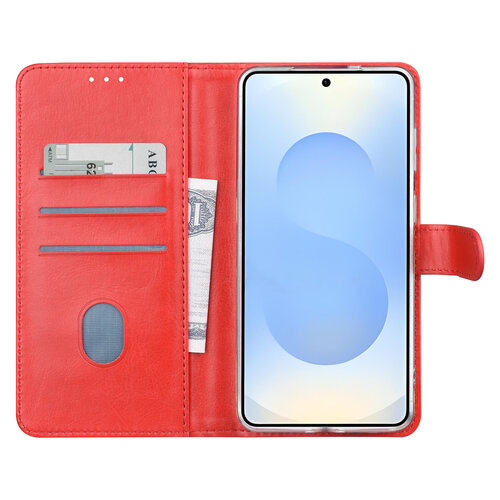 TUNIQ TUNIQ Galaxy S26 Plus Book-Case hul - Kartenhalter für 3 Karten - Magnetverschluss - Aufhänger - Rot