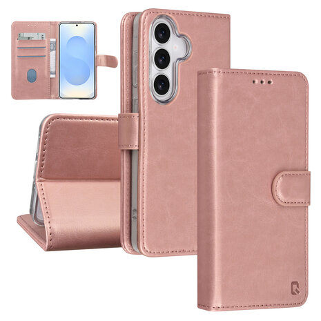 TUNIQ TUNIQ Galaxy S26 Book-Case hul - Kartenhalter für 3 Karten - Magnetverschluss - Aufhänger - Rose Gold