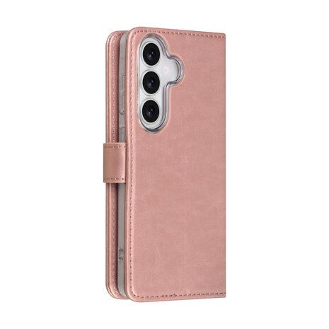 TUNIQ TUNIQ Galaxy S26 Book type case - Card holder for 3 cards - Magnetic closure - Hanger - Rose Gold